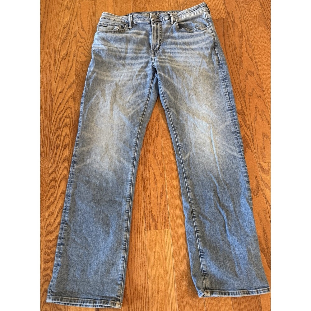 American Eagle Jeans Mens 34x34 (32) Blue Boot Cut Western Cowboy Light Wash
